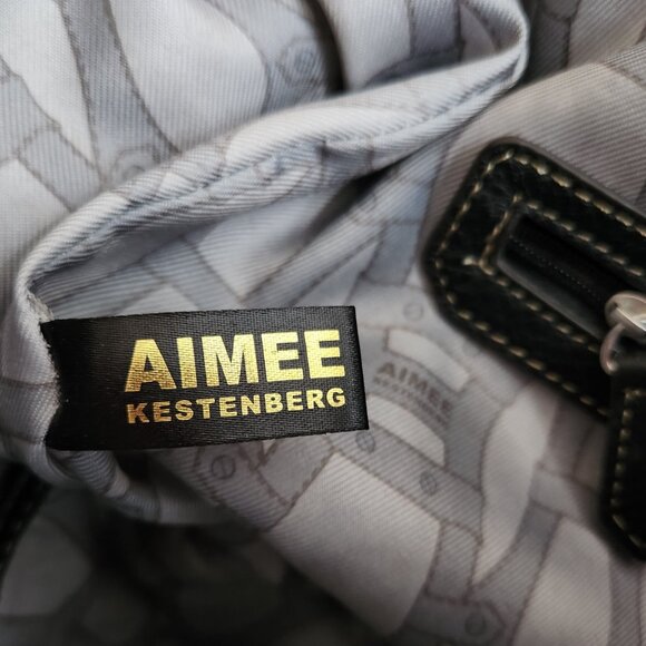 AIMEE KESTENBERG BLACK GENUE PEBBLED LEATHER  HANDBAG - Picture 11 of 14